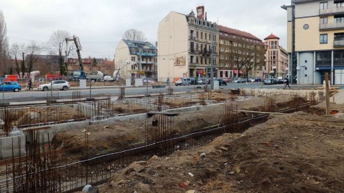 Ruhe auf der Baustelle an der Bautzner Straße