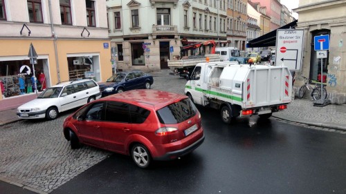 Hier wird wenden auf engem Raum geübt.