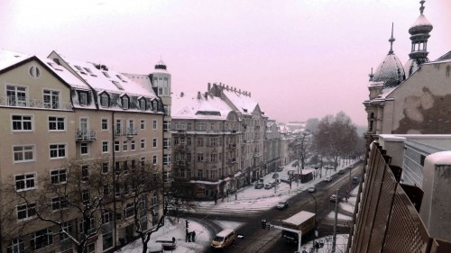 Blick auf die Bautzner Straße - anklicken, um das Bild zu vergrößern.