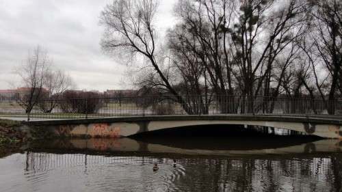 Prießnitzmündung - noch ist ein bisschen Platz unter der Brücke.