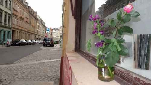 Blumen auf der Prießnitzstraße