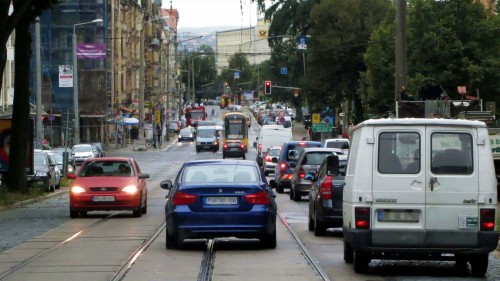 Königsbrücker Straße zur Mittagszeit