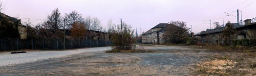 Globusgelände hinter dem Bahnbogen - die Initiative "Gleis 1" möchte hier Raum für Kunst und Kultur schaffen.