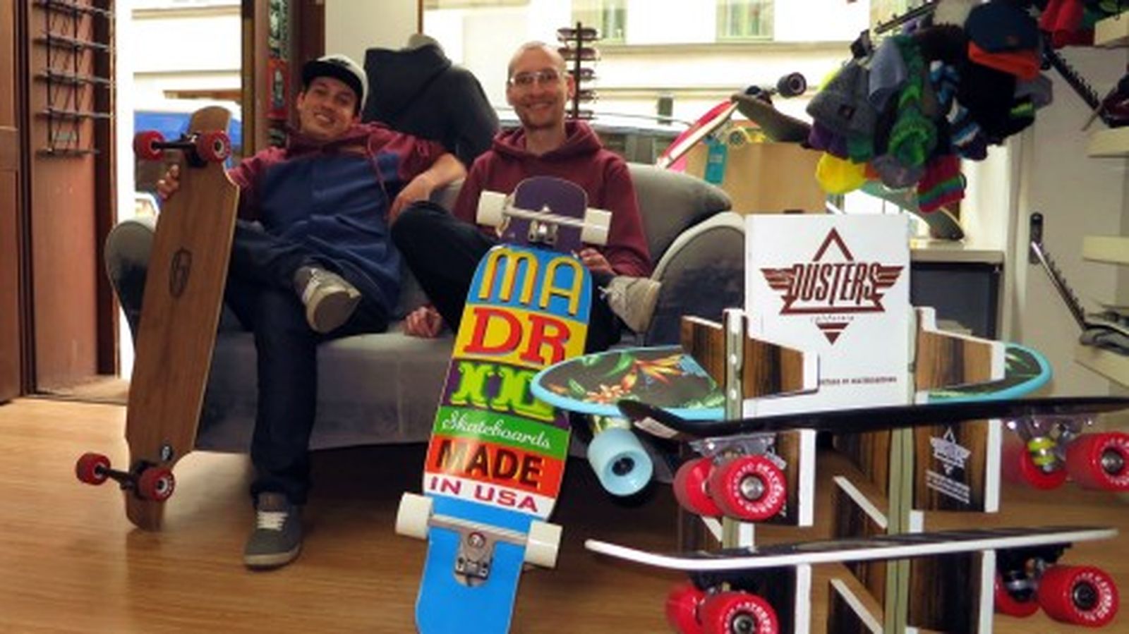 Markus und Franco und jede Menge Boards