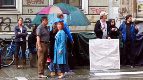 Wolfgang Stumph und Ulrike Krumbiegel kurz vor Drehbeginn