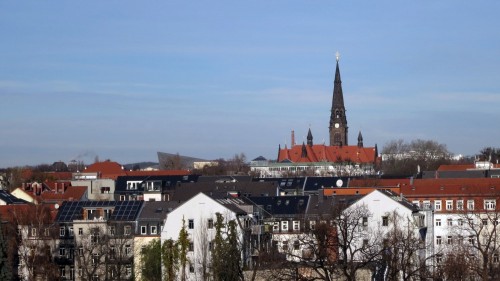 Die Albertstadt von der Louisenstraße aus gesehen. Foto: Archiv