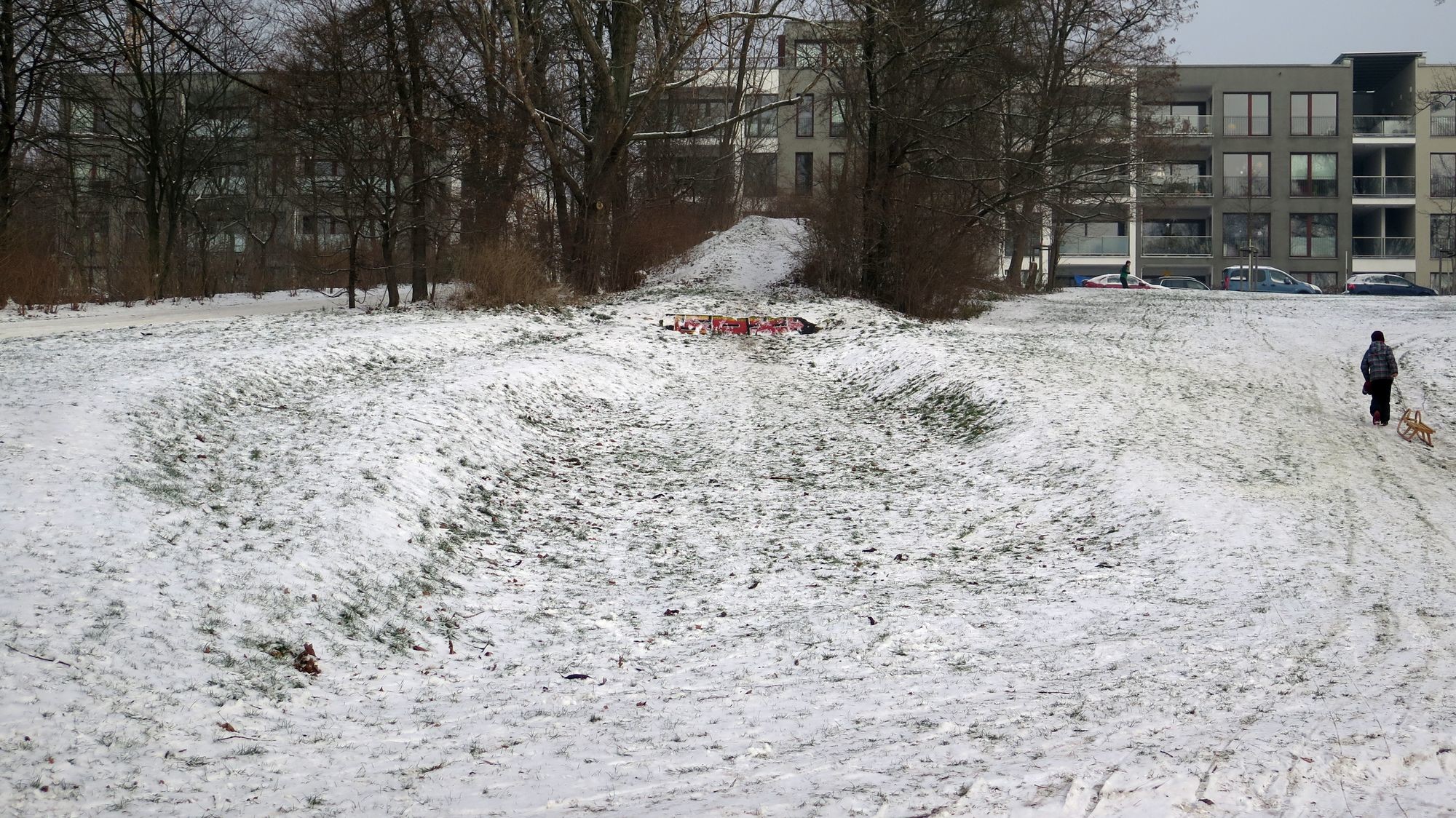 Die Pionier-Ski-Schanze liegt verlassen da.