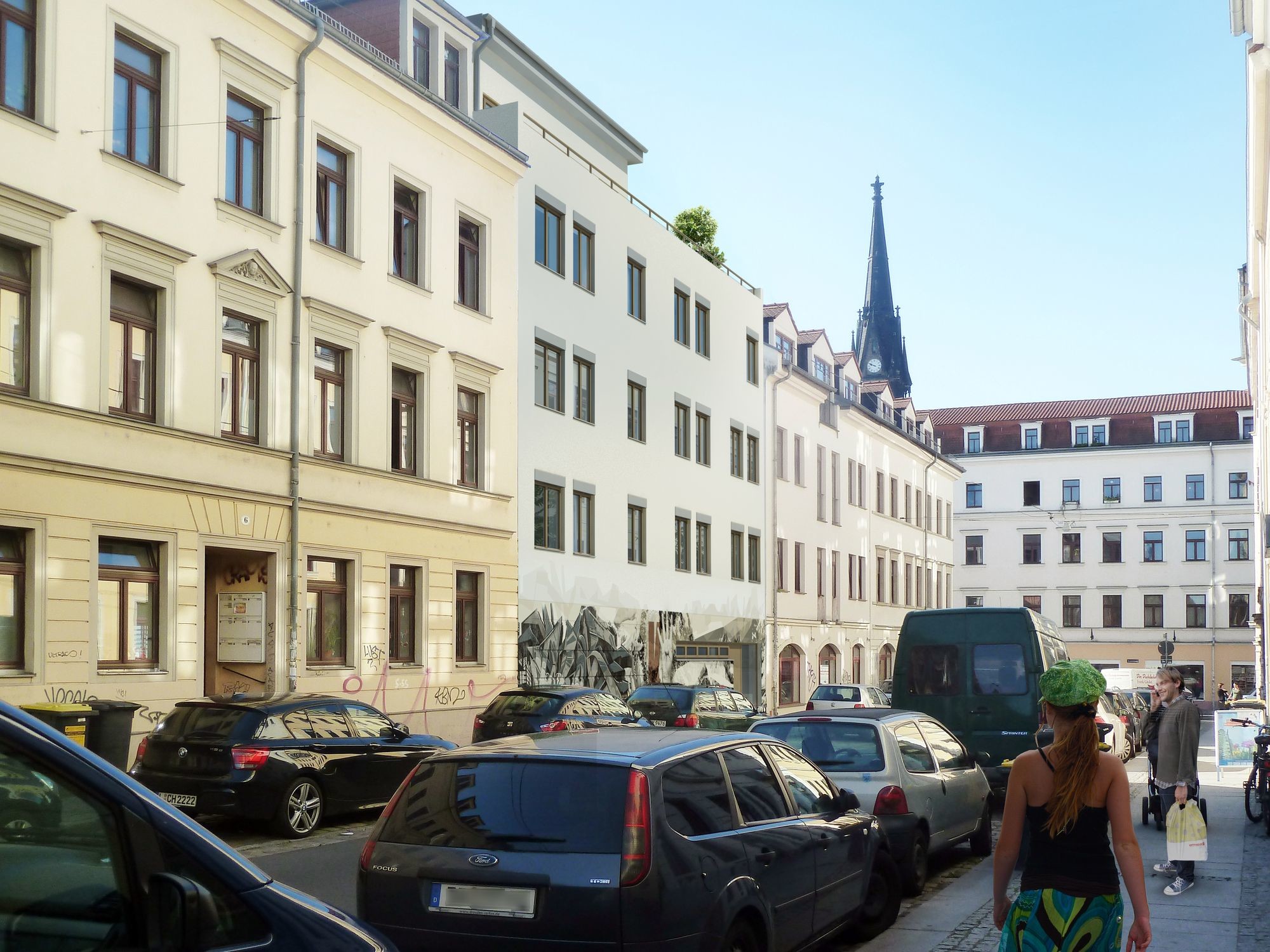 So soll sich das neue Haus in die Kamenzer Straße einfügen. Visualisierung basis|d