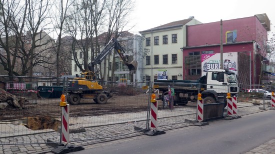 Baustart: Die Bauarbeiten haben begonnen.