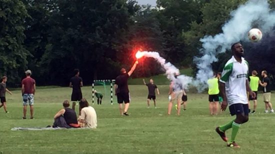 Pyrotechnik beim Alaunpokal 2016