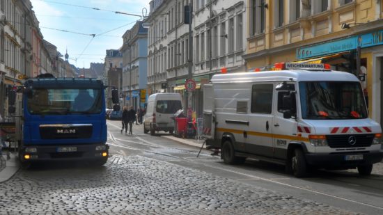 Weichenwartung an der Rothenburger Straße