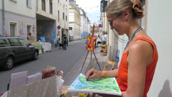 Künstlerin Antje Seewald bei der ersten Kunstmeile 2015 - Foto: Archiv