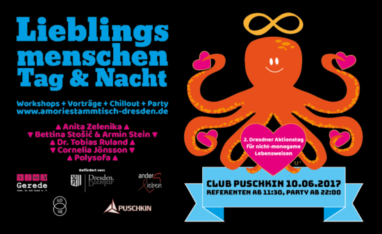 Ab 11 Uhr finden am Sonnabend im Puschkin-Club Workshops und Vorträge zu nicht-monogamen Lebensweisen statt.