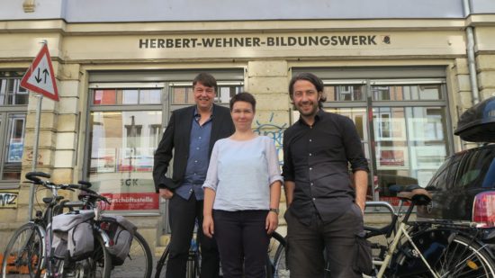 Christoph Meyer, Karin Pritzel und Christian Demuth vom Wehnerwerk.