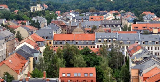 Blick von der Martin-Luther-Kirche Richtung Heide