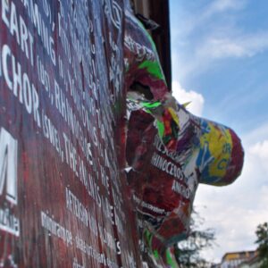 Wenn das Plakat sich ausformt. Foto: Anton Launer