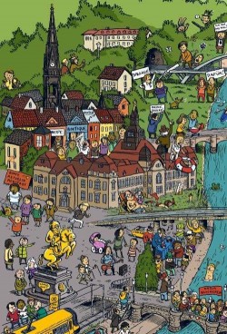 Wimmelbild-Ausschnitt Dresden Neustadt