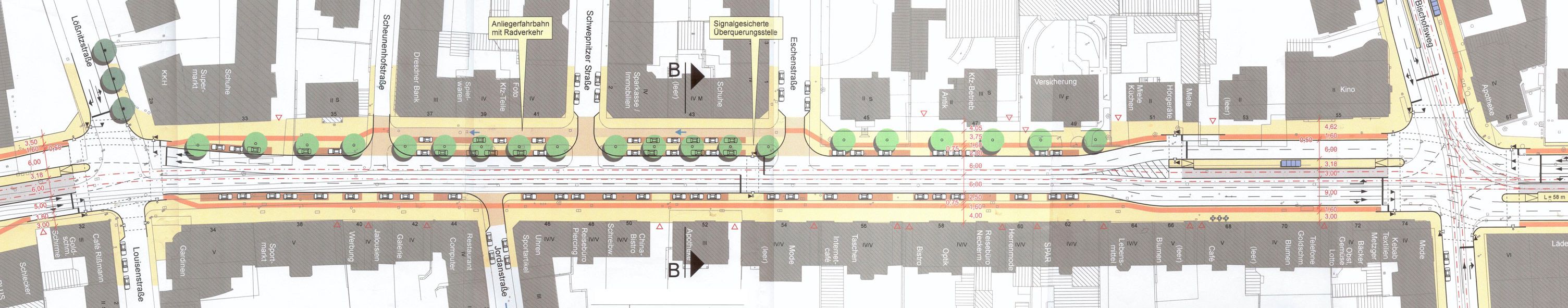 Die legendäre Variante 1 zum Ausbau der Königsbrücker Straße - jetzt wird sie umgesetzt.