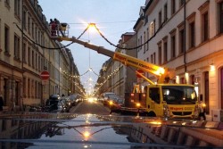 Gestern haben die Hängarbeiten begonnen. Foto: F. Dehlis