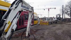 Wegen Bauarbeiten pausiert der Bahnverkehr heute Nacht auf der Albertbrücke.