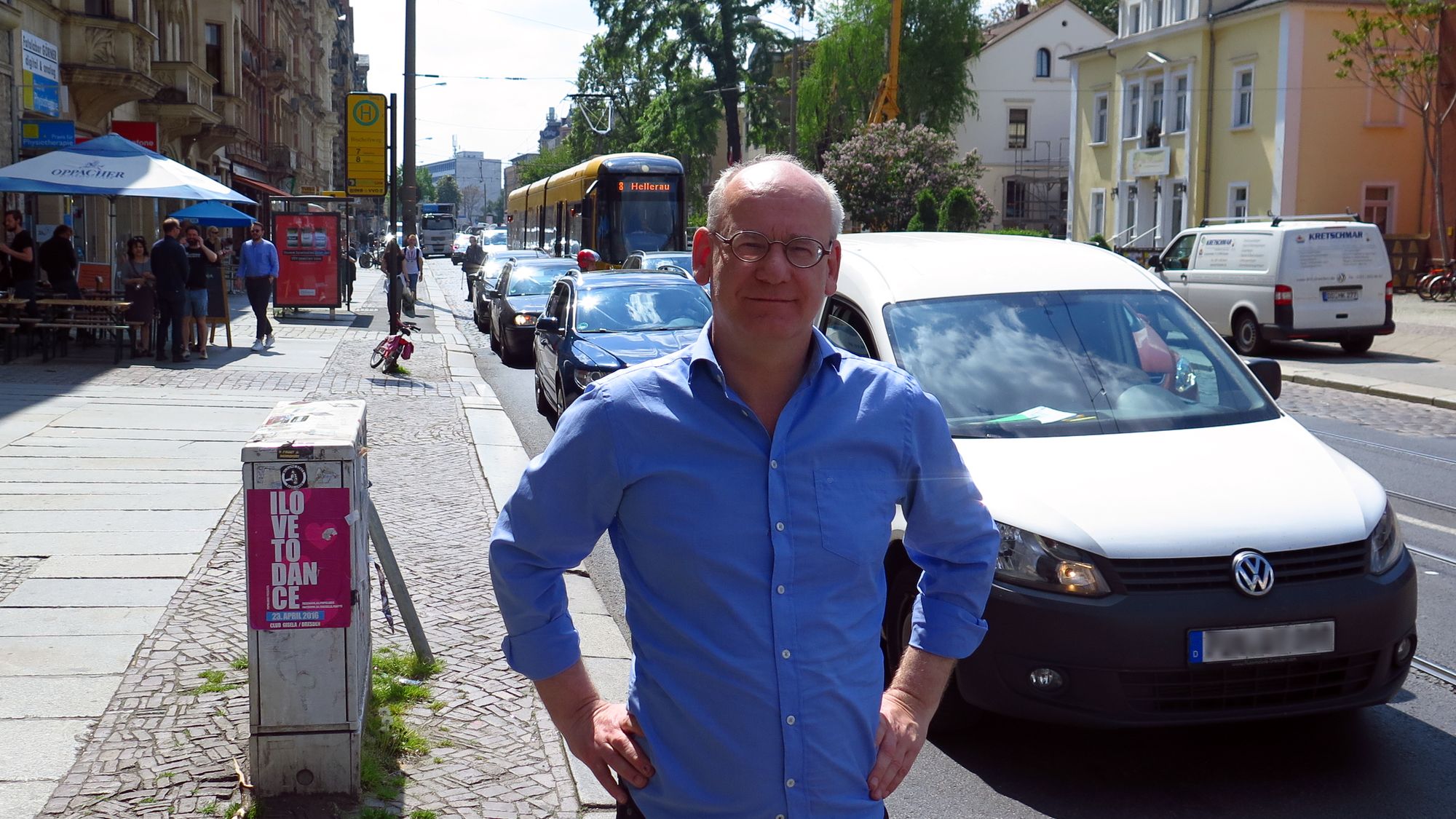 Neustadtgrüner Johannes Lichdi an der Königsbrücker Straße