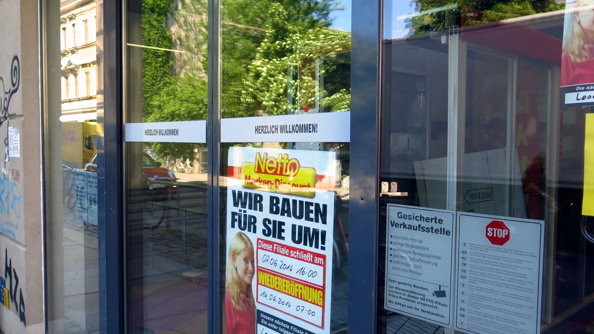 Bis nächsten Montag geschlossen: netto