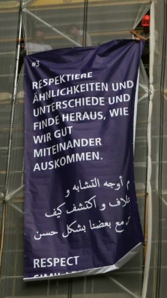 Plakat an der Martin-Luther-Kirche