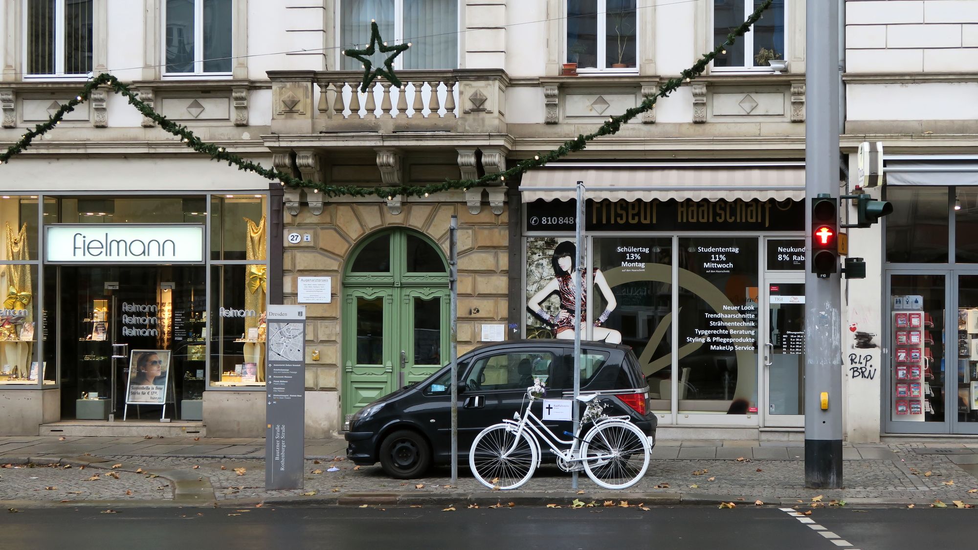 Geisterrad an der Kreuzung Rothenburger-/Bautzner Straße