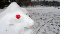 Schneemann im Neustadt-Style mit Export- und Sternburg-Auge