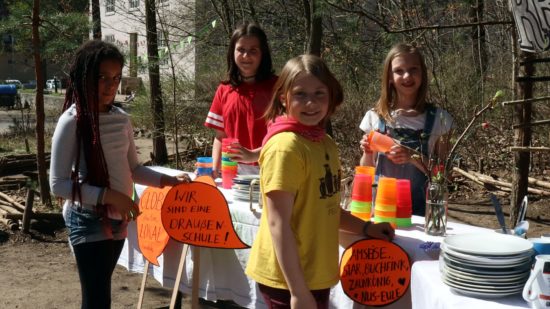 Vier "Füchse" der Natur- und Umweltschule.