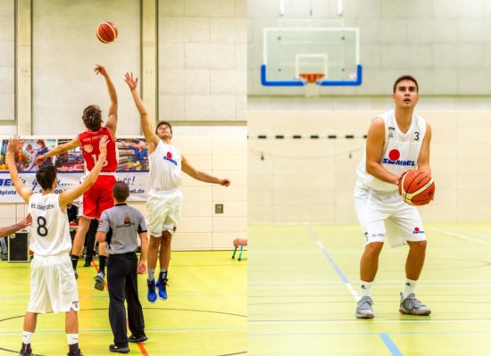 Basketballer in der Halle der Dreikönigschule