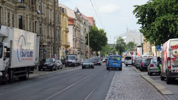 Seit einem Vierteljahrhundert keine Sanierung: die Königsbrücker Straße