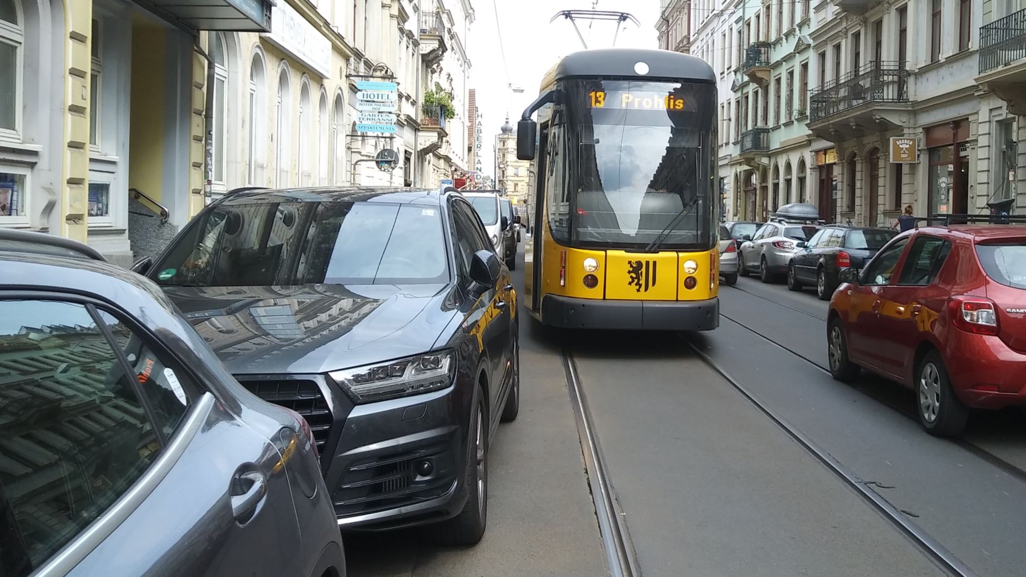 Kein Vorbeikommen auf der Rothenburger Straße