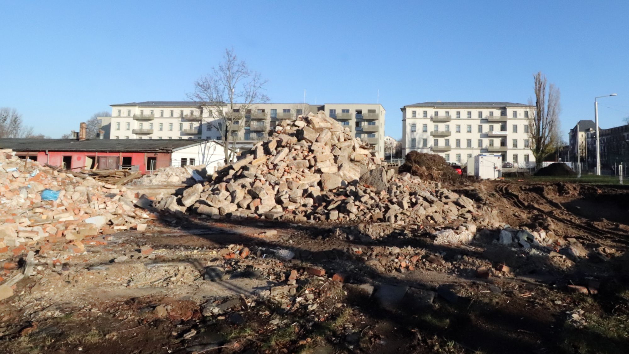 Baustelle an der Kreuzung zwischen Stauffenbergallee und Königsbrücker Straße