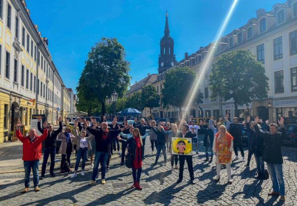 Die Gewerbetreibenden des Barockviertels signalisieren ihren Kund*innen: "Wir sind wieder da!"