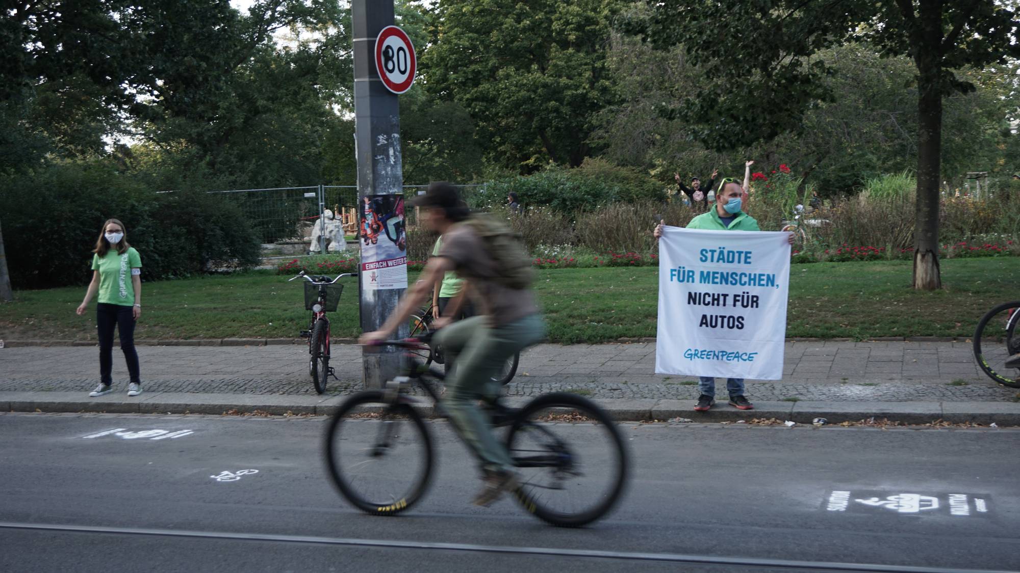 "Städte für Menschen, nicht für Autos", war das Motto, das auf dem Straßenabschnitt erprobt wurde.