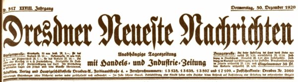 Dresdner Neueste Nachrichten von 1920