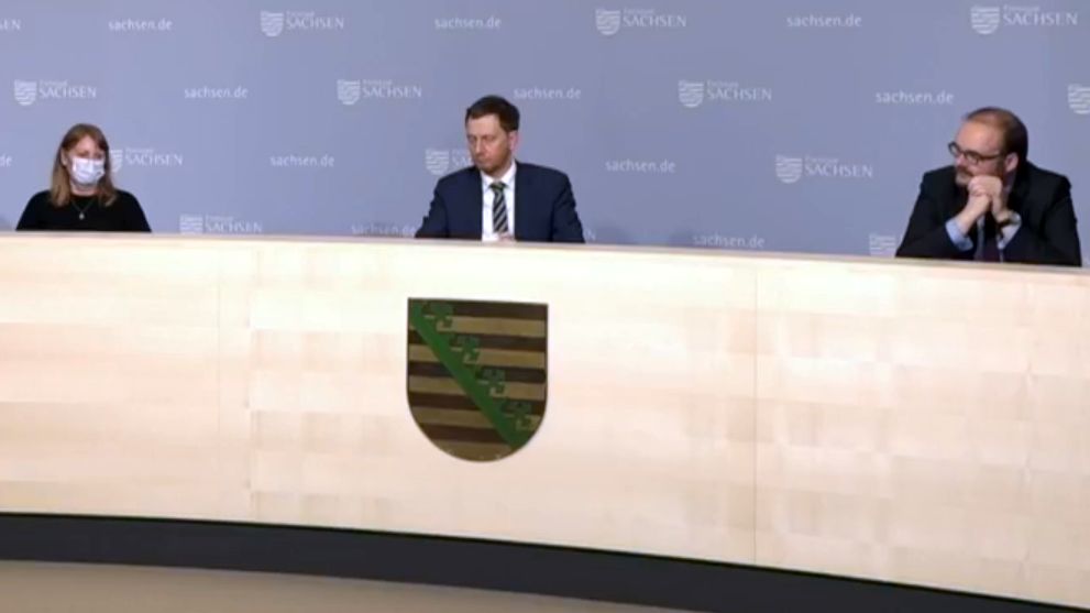 Kabinettspressekonferenz mit Gesundheitsministerin Köpping, Ministerpräsident Kretschmer und Kultusminister Piwarz