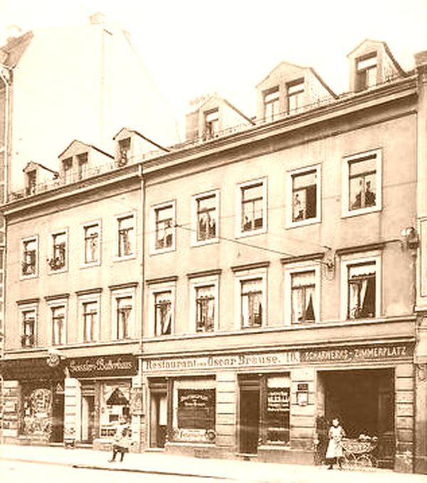 Restaurant Oscar Brause - Postkarte um 1900