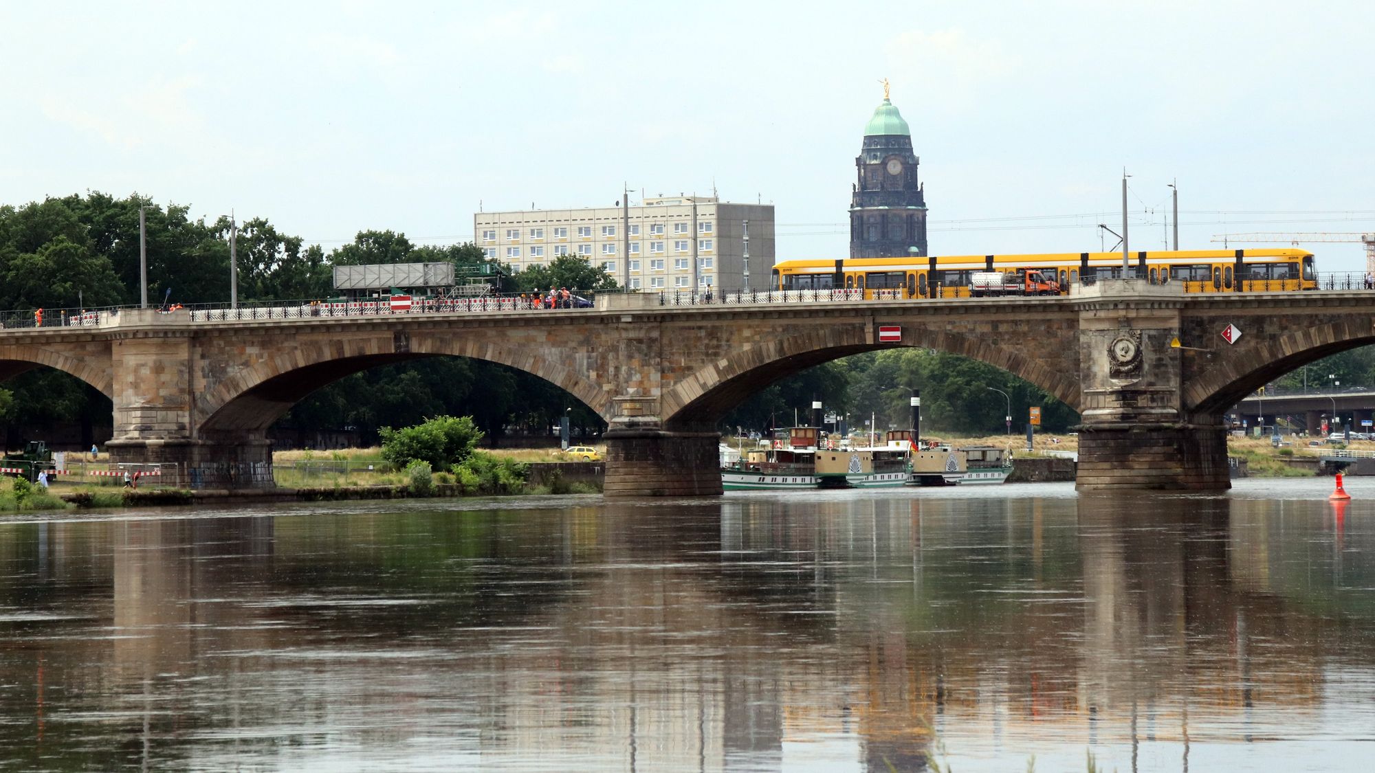 Bauarbeiten auf der Albertbrücke