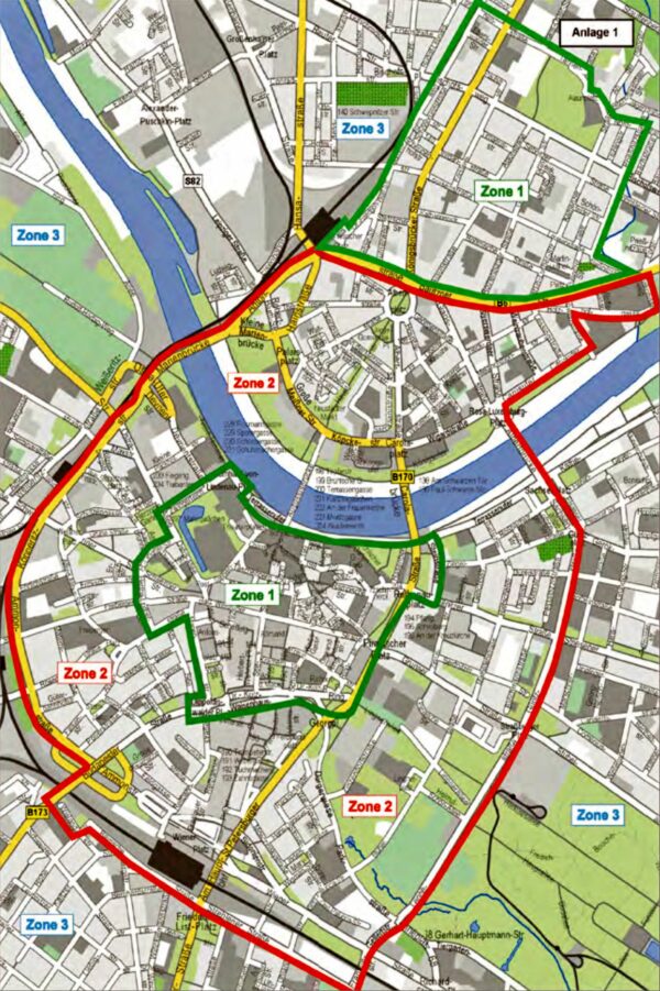 Die neuen Parkgebührenzonen. Grafik: Stadtverwaltung