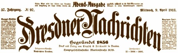 Dresdner Nachrichten von 1913