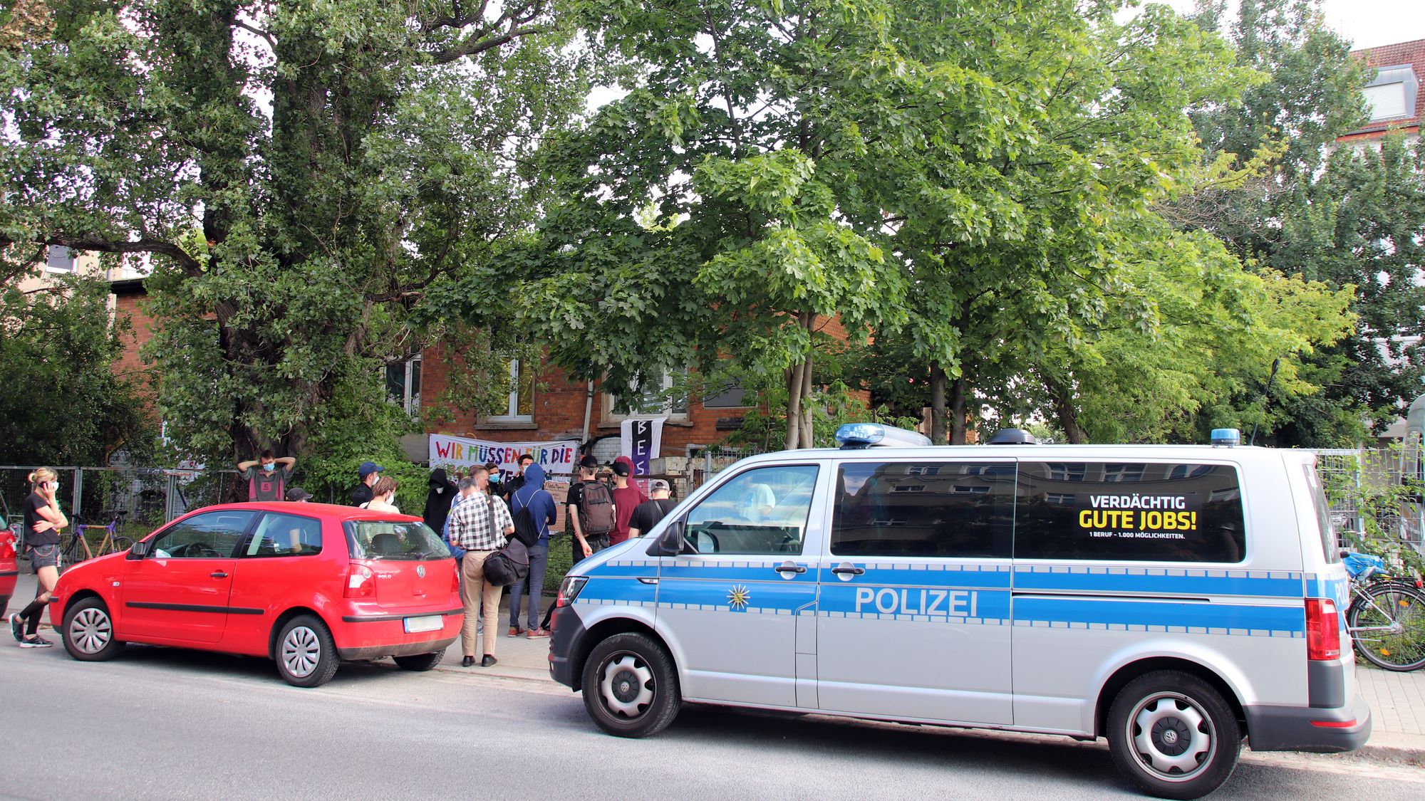 Polizeieinsatz an der Lößnitzstraße - Foto: Anton Launer