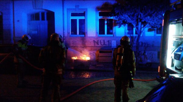 Feuerwehr im Einsatz auf der Sebnitzer Straße