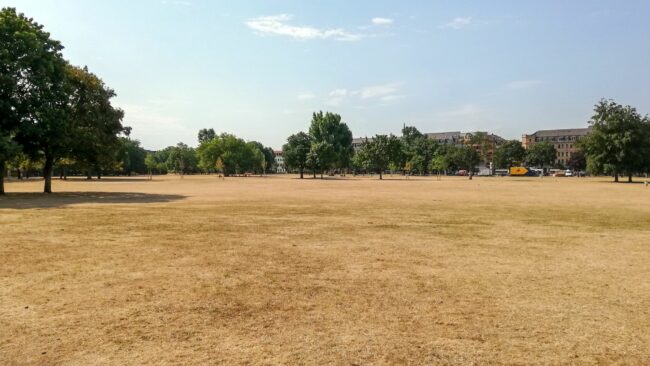 Ausgetrockneter Alaunplatz im Sommer 2018