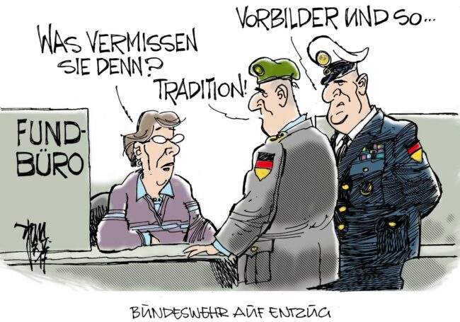 Vermisste Wehrmachtstugenden? - Karrikatur janson-karikatur.de