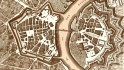 Karte von Dresden, um 1750 - die Innere Neustadt liegt hier im Innern der später geschleiften Festungsmauer