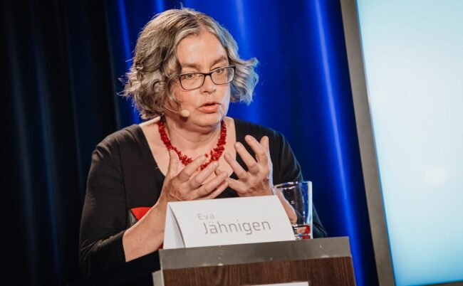 Eva Jähnigen beim OB-Casting im Boulevardtheater am 17. Mai – Foto: Robert Michalk für „Wir gestalten Dresden“