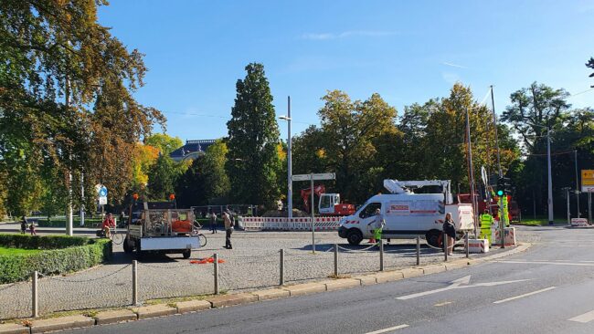 Die Vorbereitungen für Bauarbeiten laufen schon.