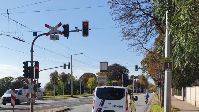 Stadteinwärts soll der Radstreifen ab der Louis-Braille-Straße beginnen.